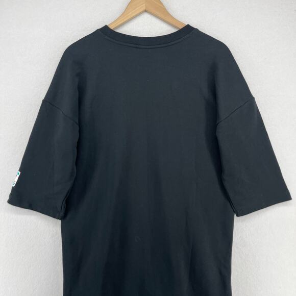 NEW BALANCE Dress M Athletic Gear Relaxed Essential Fleece Shirtdress Black NEW - Picture 7 of 16